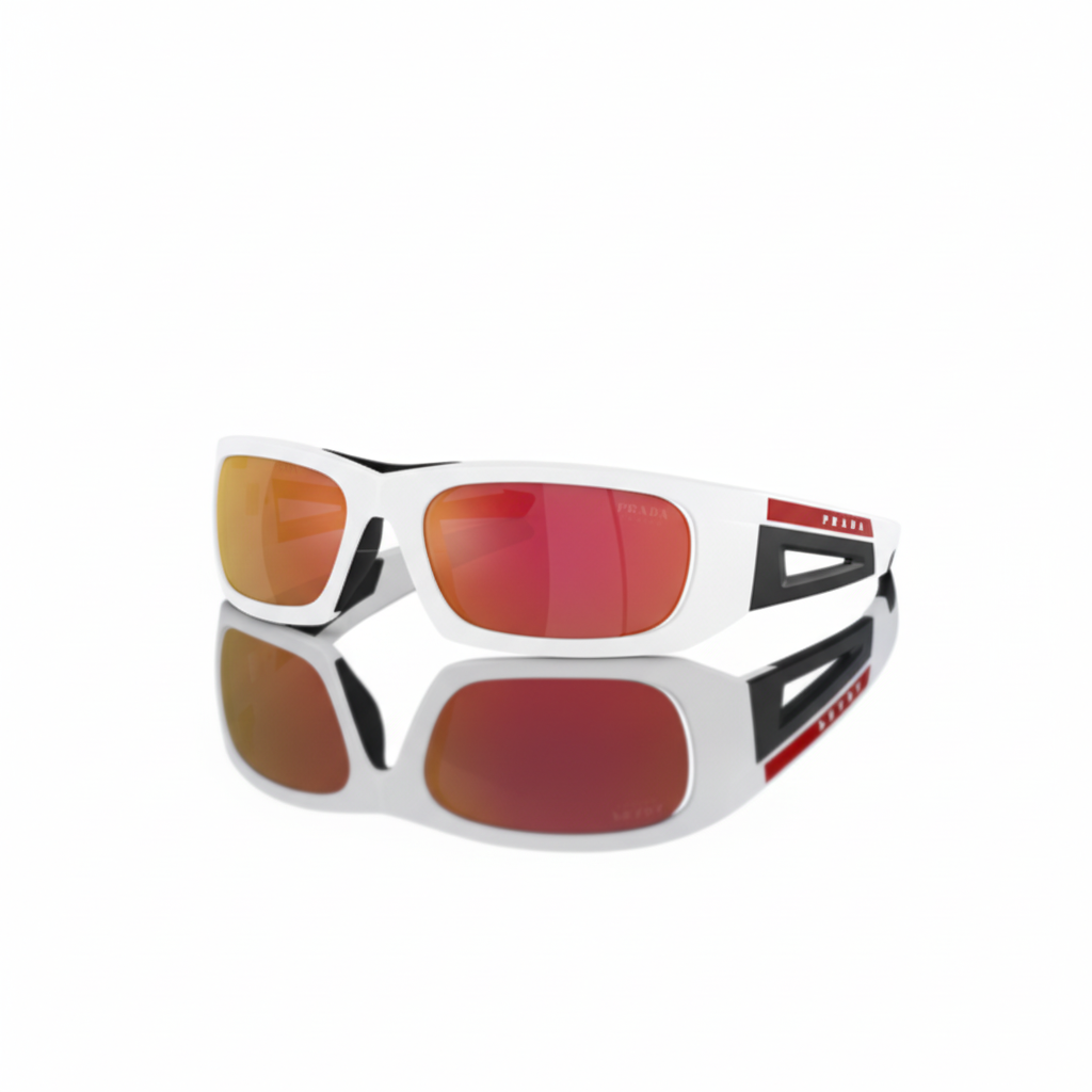 Men's Prada Sunglasses Linea Rossa Matte white/black