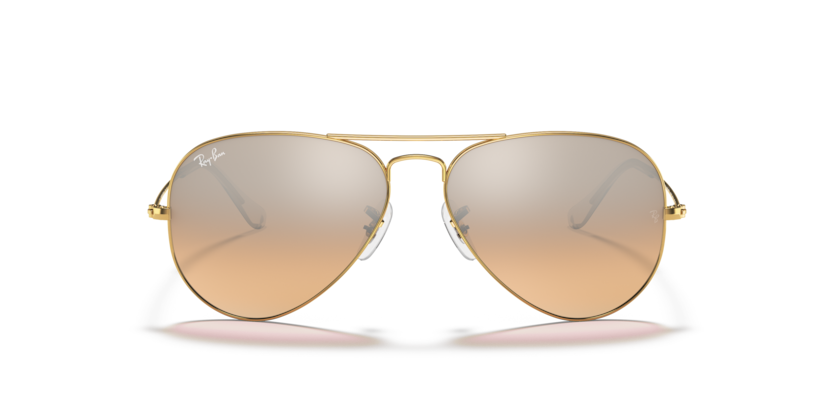 Ray-Ban AVIATOR GRADIENT - Frame Polished Arista Gold / Lenses Crystal Pink