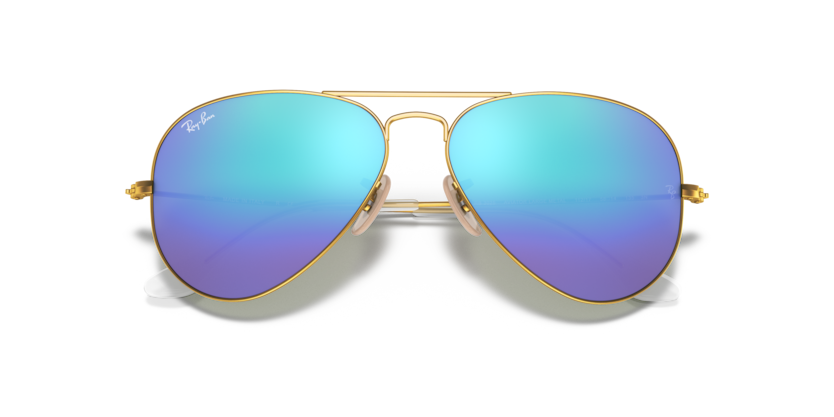 Ray-Ban AVIATOR FLASH LENSES - Frame Matte Gold / Lenses Blue Flash