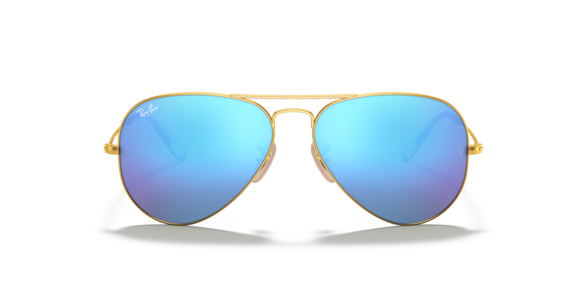 Ray-Ban AVIATOR FLASH LENSES - Frame Matte Gold / Lenses Blue Flash