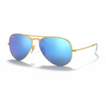 Ray-Ban AVIATOR FLASH LENSES - Frame Matte Gold / Lenses Blue Flash