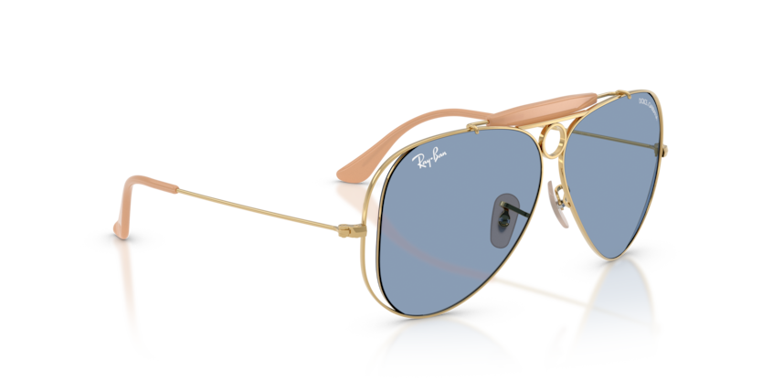 Ray-Ban SHOOTER - Frame Polished Arista Gold / Lenses Light blue