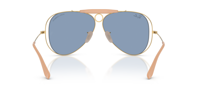 Ray-Ban SHOOTER - Frame Polished Arista Gold / Lenses Light blue