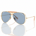 Ray-Ban SHOOTER - Frame Polished Arista Gold / Lenses Light blue