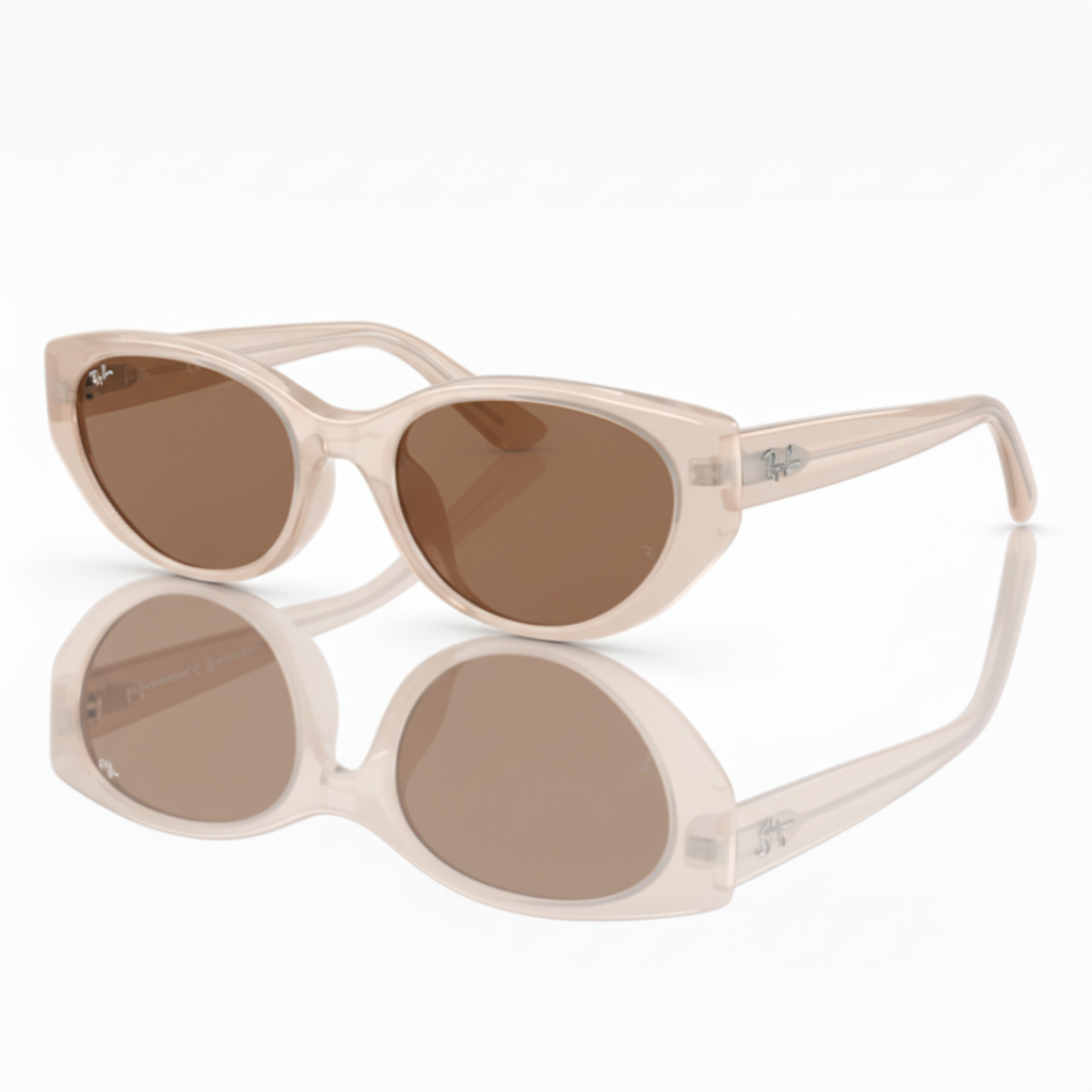 Ray-Ban RB4457D BIO-BASED - Frame Polished Opal Beige / Lenses Dark Brown