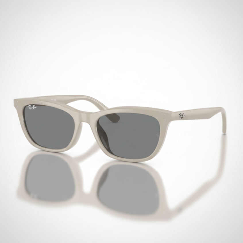 Ray-Ban Sunglasses RB4474D - Frame Polished Beige / Lenses Dark Grey