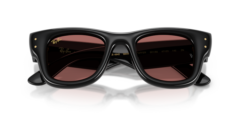 Ray-Ban WAYFARER PUFFER - Frame Polished Black / Lenses Dark Violet