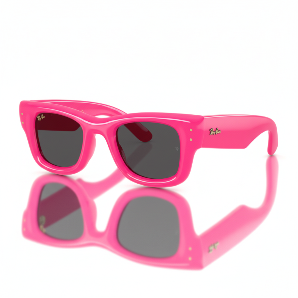 Ray-Ban WAYFARER PUFFER - Frame Polished Fucsia / Lenses Ultra Black