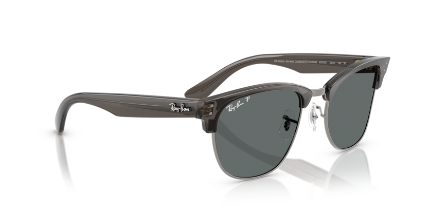 Ray-Ban CLUBMASTER REVERSE- Frame Polished Transparent Dark Grey On Gunmetal / Lenses Polar Dark Grey