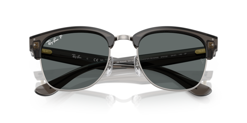 Ray-Ban CLUBMASTER REVERSE- Frame Polished Transparent Dark Grey On Gunmetal / Lenses Polar Dark Grey