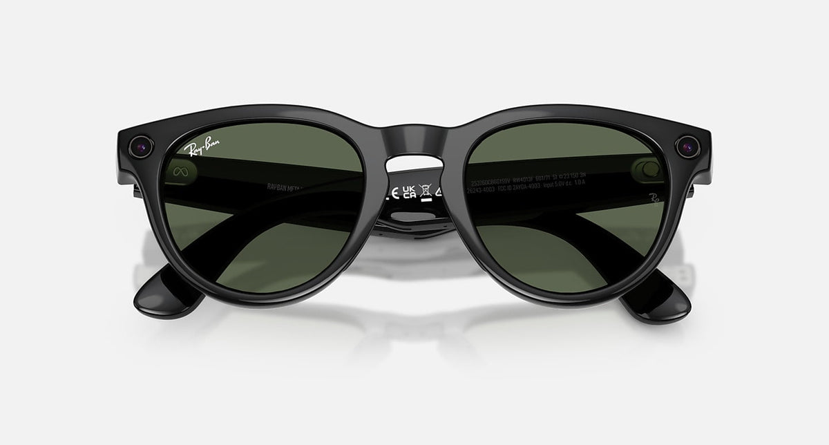 RAY-BAN META LOW BRIDGE FIT HEADLINER - GEN 2 rame Shiny Black | Lenses G-15 Green