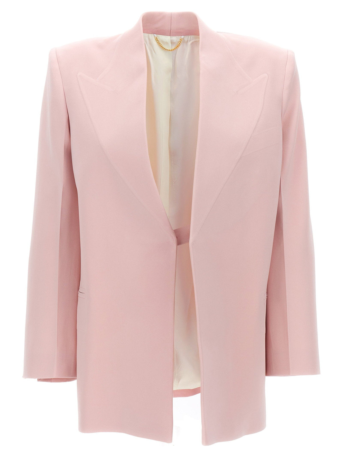 Victoria Beckham Single-Breasted Viscose Blend Blazer — Pink