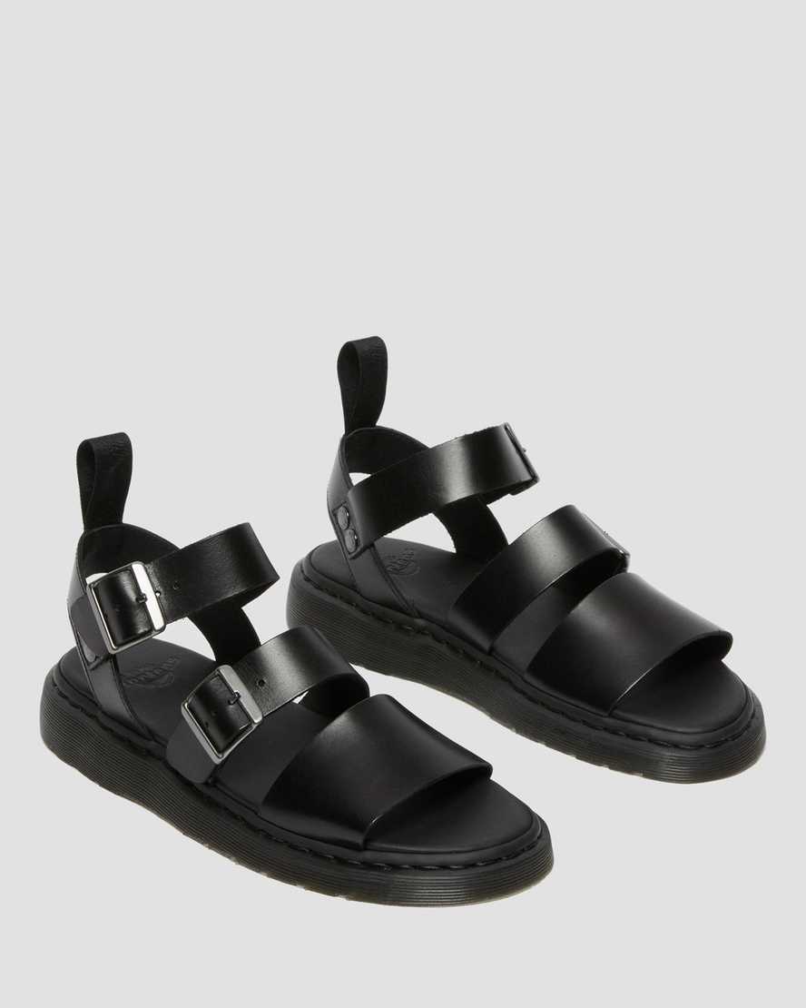 Unisex Gryphon Brando Leather Gladiator Sandals Black