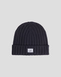 Extra Fine Merino Wool Logo Beanie Total Eclipse