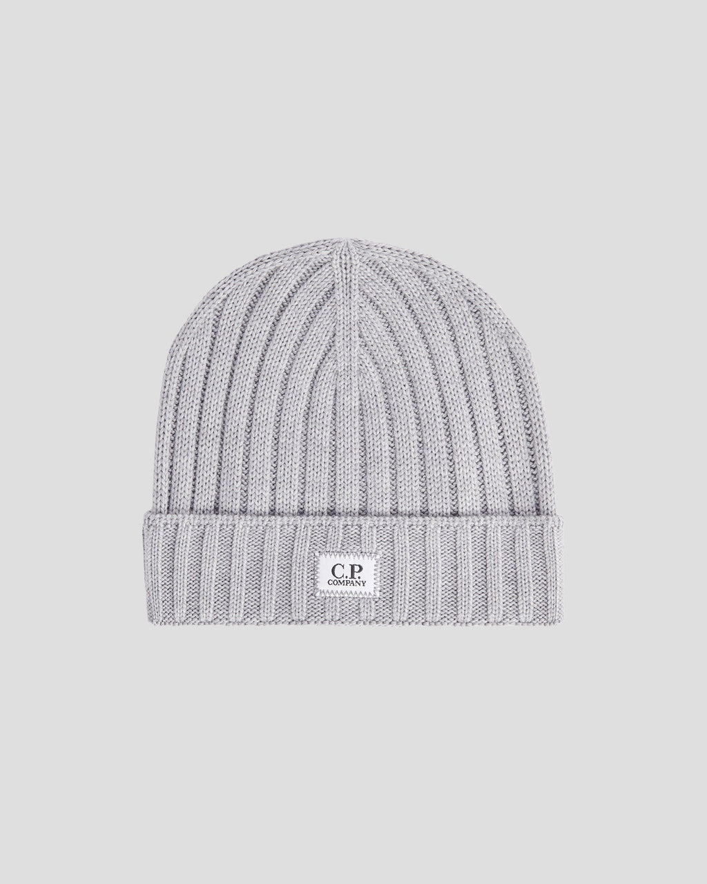Extra Fine Merino Wool Logo Beanie Grey Melange