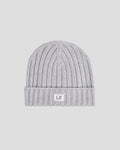 Extra Fine Merino Wool Logo Beanie Grey Melange