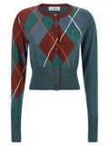 Vivienne Westwood Argyle Cropped Cardigan — Teal