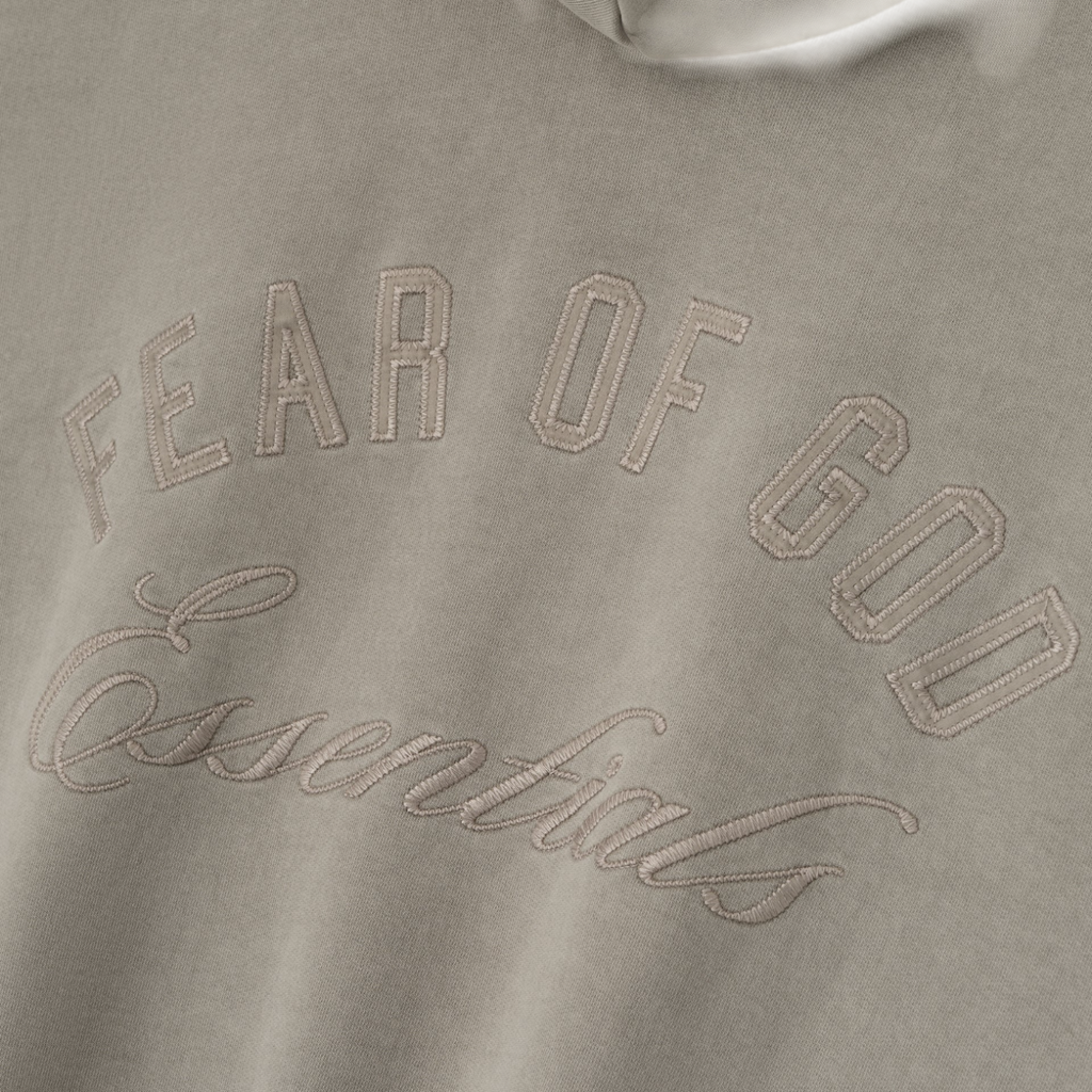 Fear of God Essentials Men’s Classic Fleece Full-Zip Hoodie Smoke Grey 192HO254781F