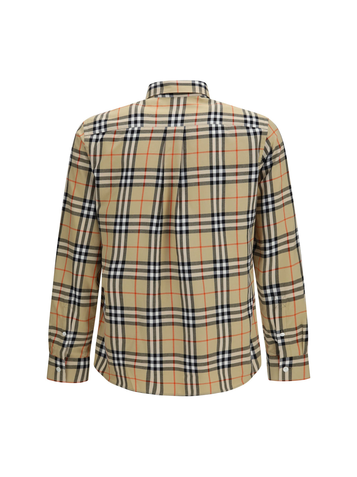 Burberry Check Cotton Shirt — Beige