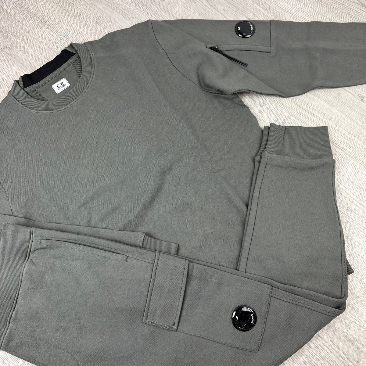 CP Company Raised Fleece Tracksuit - Gunmetal