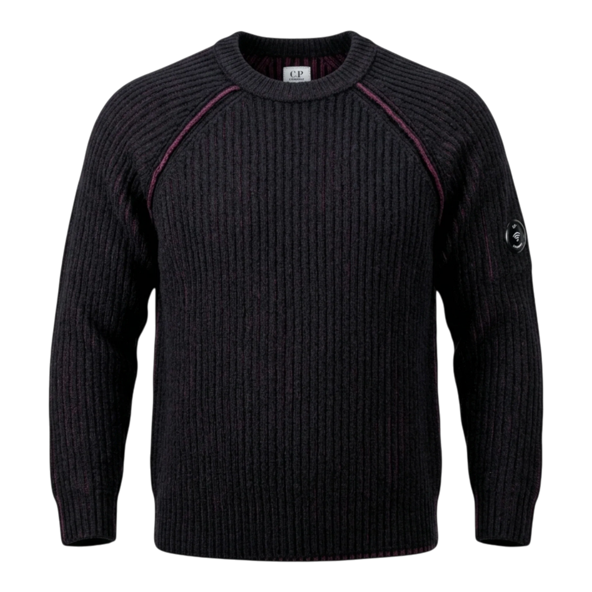C.P. Company, Wool Fleece Knit Bi-Color Pullover