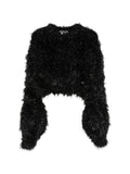 Junya Watanabe Metallic-Effect Textured Sweater — Black