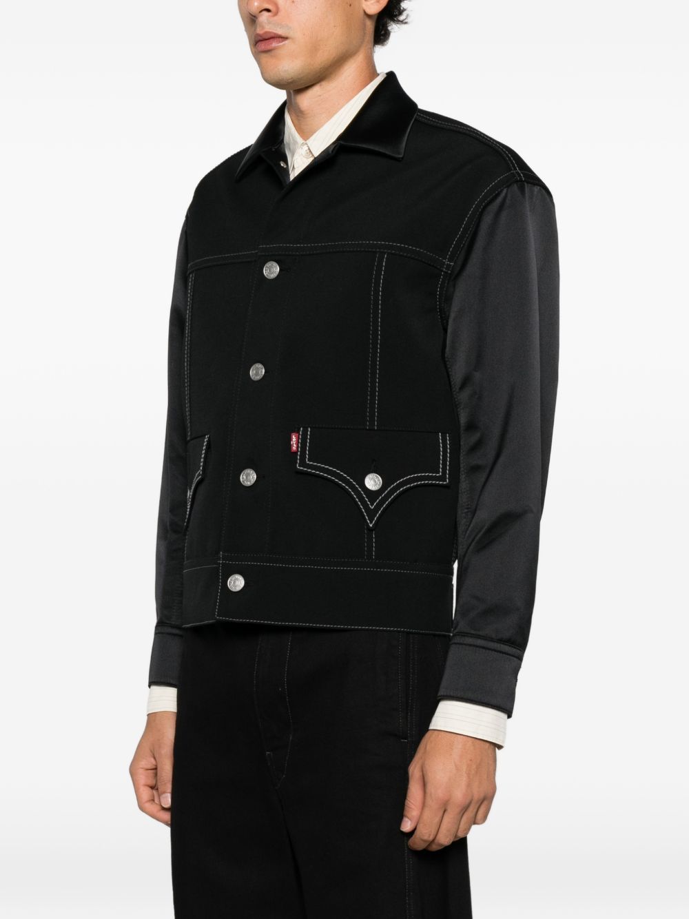 Junya Watanabe Wool Contrast Stitching Jacket — Black