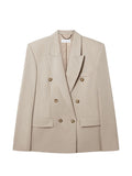Stella McCartney Wool Double-Breasted Blazer — Beige