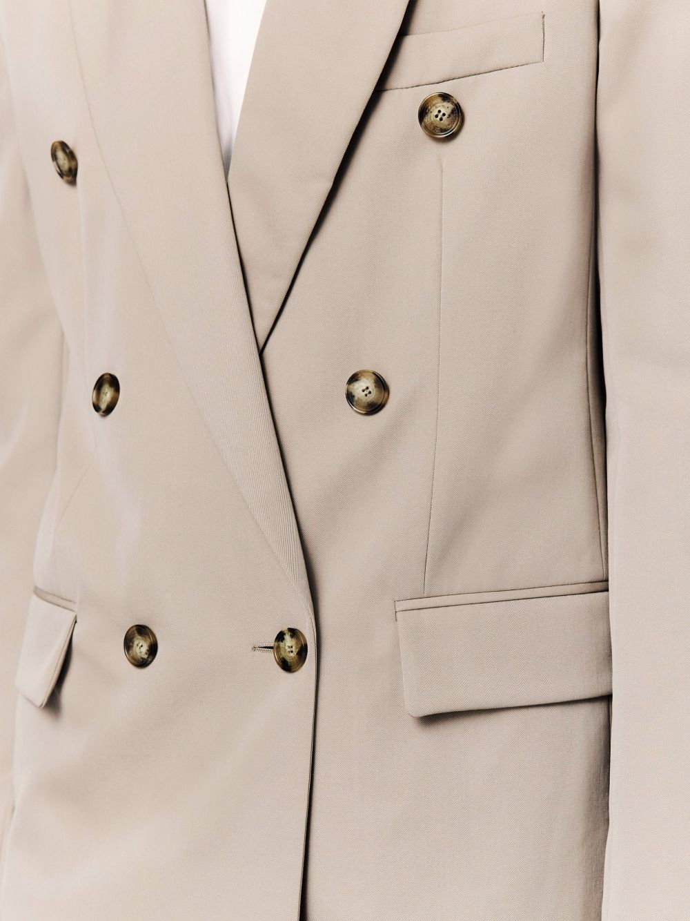 Stella McCartney Wool Double-Breasted Blazer — Beige
