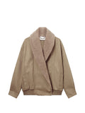 Stella McCartney Faux-Shearling Collar Jacket — Beige