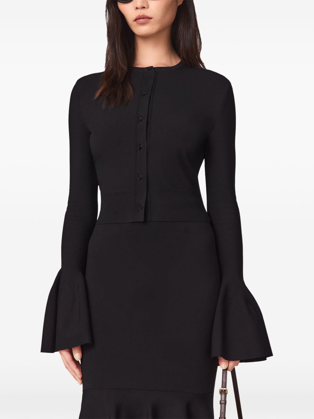 Stella McCartney Bell Sleeve Knit Cardigan — Black