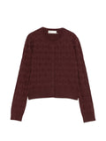 Tory Burch Jacquard Knit Cardigan — Burgundy