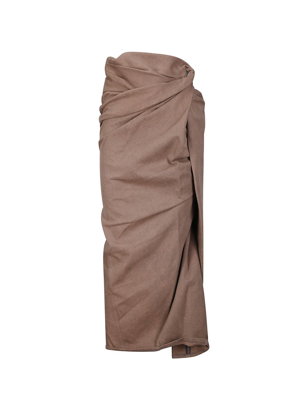 Diesel Draped Cotton Marl Skirt — Brown