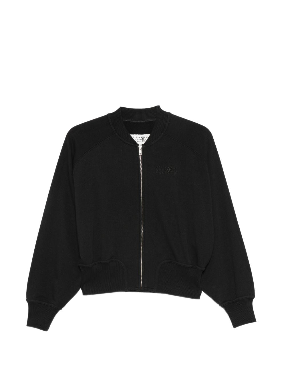 MM6 Maison Margiela Embroidered Logo Bomber Jacket — Black