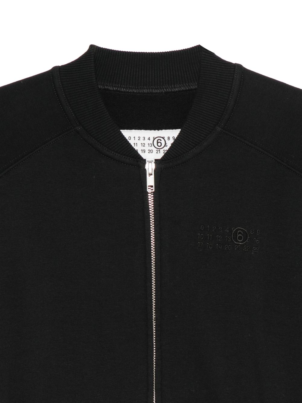 MM6 Maison Margiela Embroidered Logo Bomber Jacket — Black