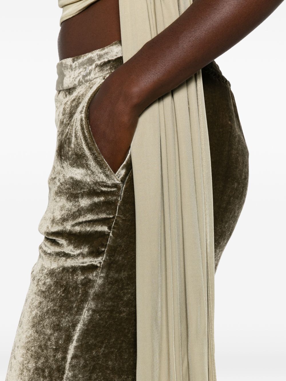 Etro Velvet Wide-Leg Trousers — Brown