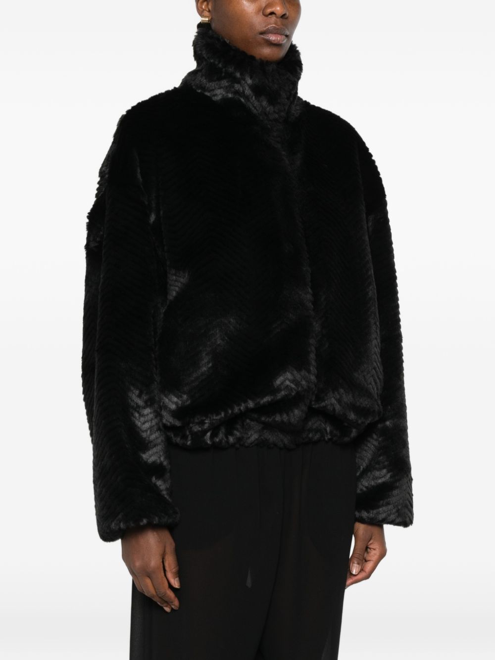 Forte Forte Faux Fur Jacket — Black