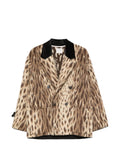 Forte Forte Leopard Print Wool Blend Blazer — Brown