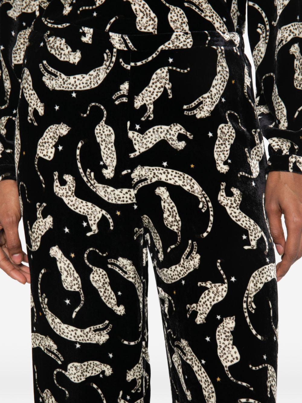 Forte Forte Printed Velvet Trousers — Black