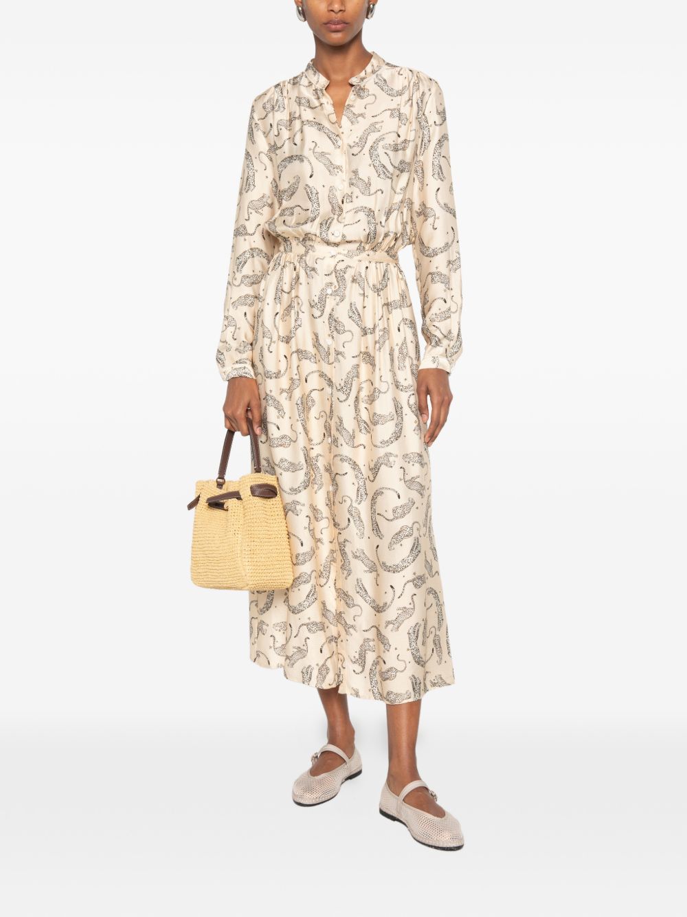Forte Forte Paisley-Print Long Dress — Cream