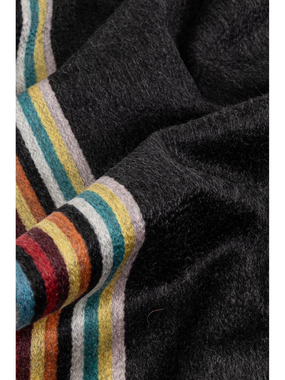 Paul Smith Cashmere Striped Scarf — Black