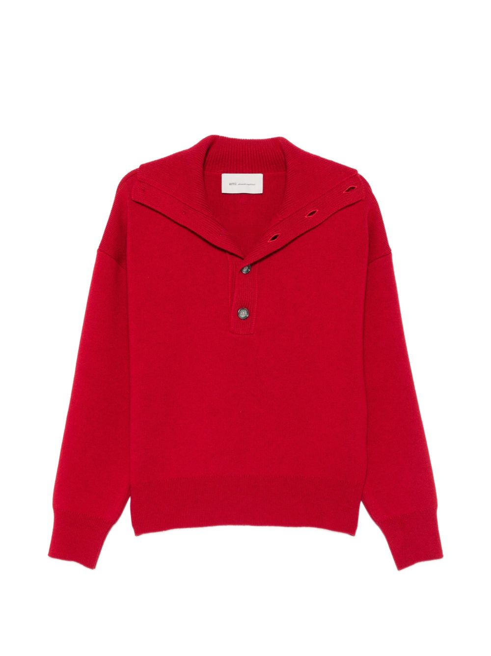 Ami Paris Ribbed Knit Sweater — Red