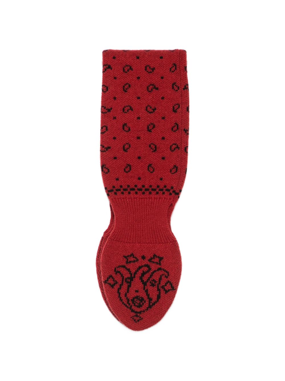 GUEST IN RESIDENCE Intarsia Paisley Knit Scarf — Bordeaux