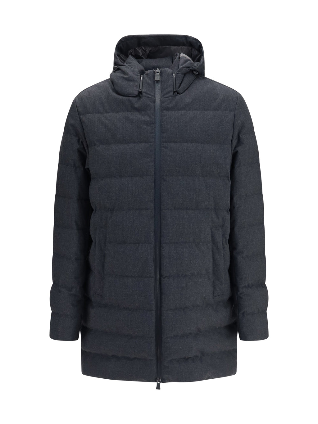 Herno Padded Hooded Down Jacket — Gray
