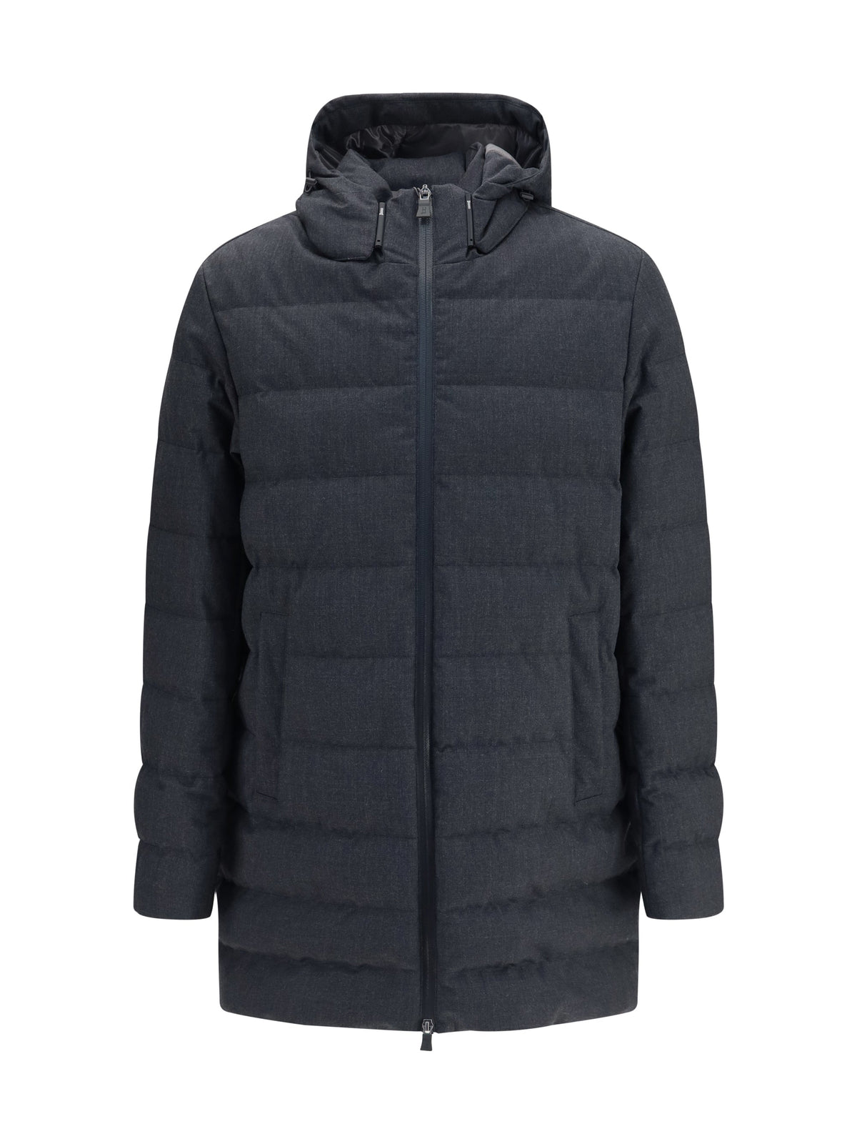 Herno Padded Hooded Down Jacket — Gray