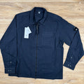 C.P. Company Organic Gabardine Lens Overshirt in Navy