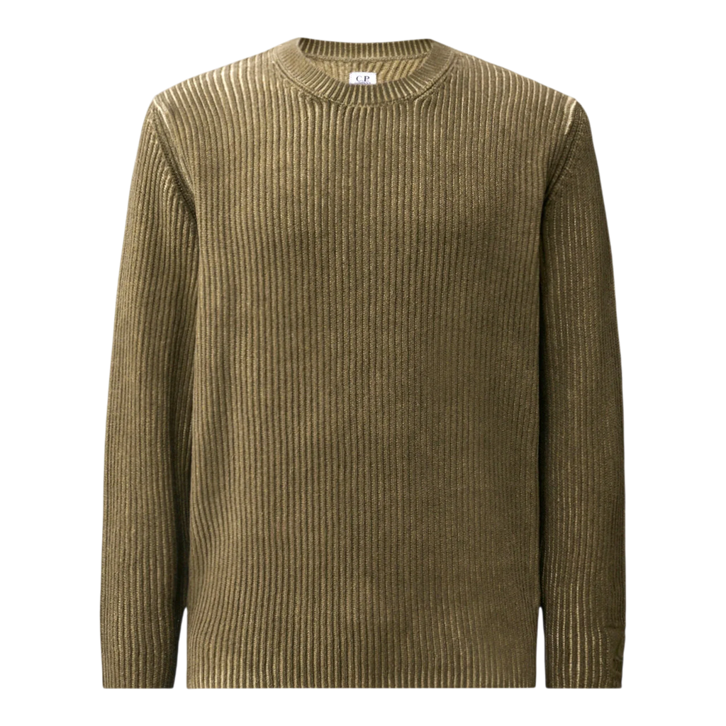 C.P. Company Chenille Pullover in Ivy Green aus Baumwolle