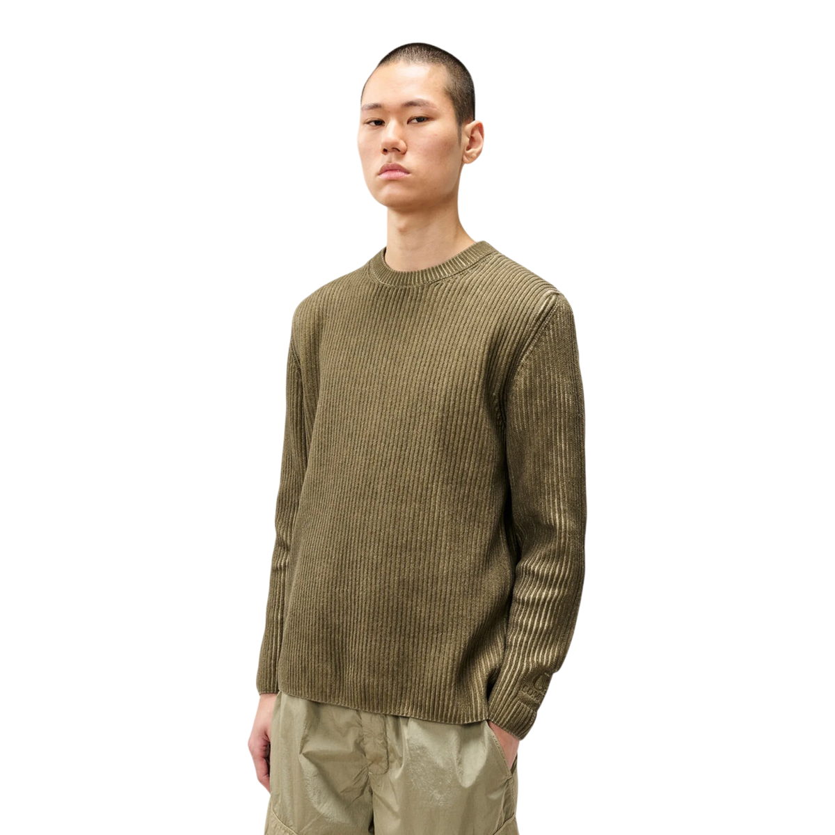 C.P. Company Chenille Pullover in Ivy Green aus Baumwolle