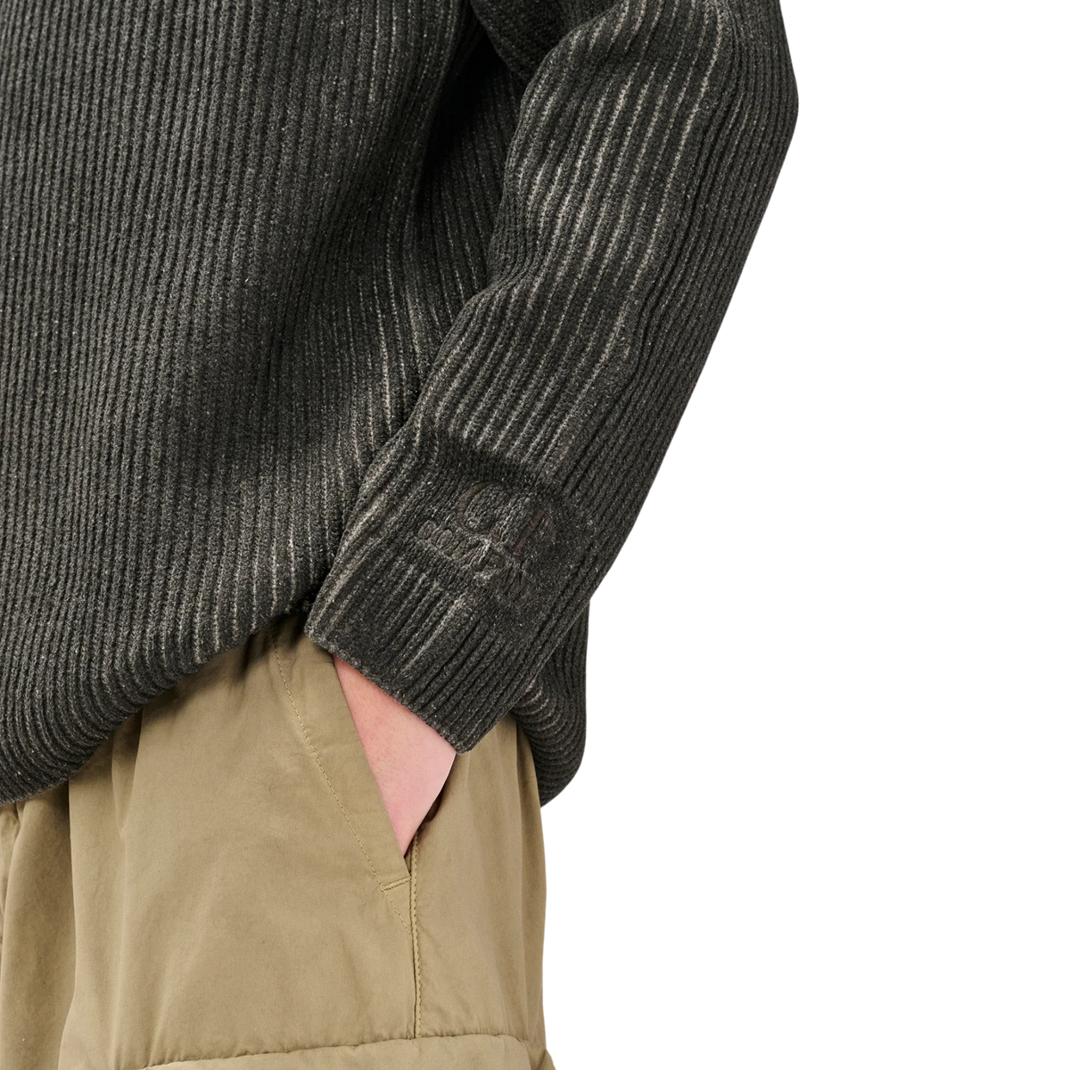 C.P. Company, Chenille Pullover in Raven Grey aus Baumwolle