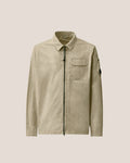 C.P. Company Organic Gabardine Lens Overshirt in Fallen Rock - Beige